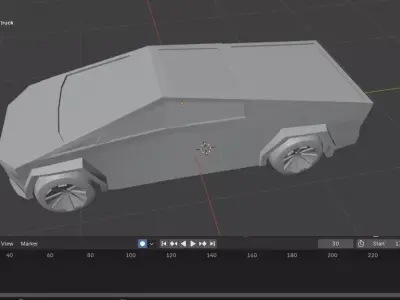 Cybertruck Low-Poly Game-ready Low-poly 3D model