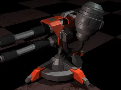 Machine Gun 3D model shop