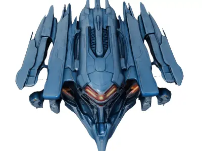 Aether Strike Spaceship Lowpoly GameReady PBR Low-poly 3D model