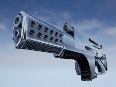 Futuristic Weapon Low Poly Free low-poly 3D model