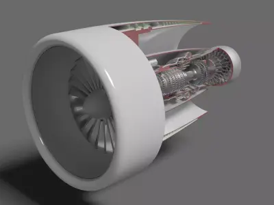 Turbine jet engine 3D model