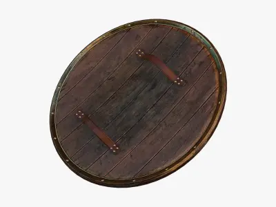 Viking shield Low-poly 3D model 17