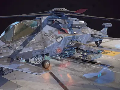 Sci-fi Helicopter Low-poly 3D model by sasa-chirileac