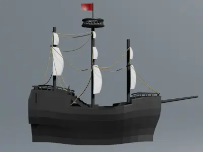 Low-Poly Pirate Ship Low-poly 3D model