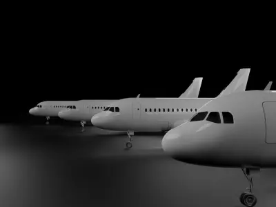 Airbus  A318 A319 A320 A321 Pack 3D model