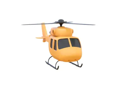 Cartoon Helicopter v001 3D model