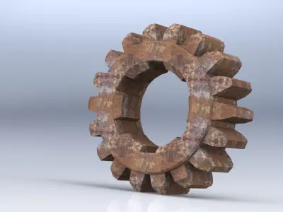 Rusted Gears Free 3D model