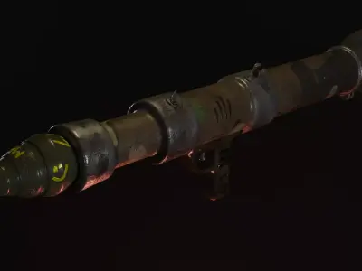 A hand-held rocket launcher Free low-poly 3D model
