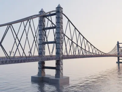 Suspension Bridge Free 3D model purchase