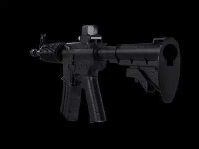 3d assault rifle weapon  Free low-poly 3D model