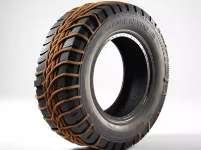 Winter Tire with Rope Traction 3D model