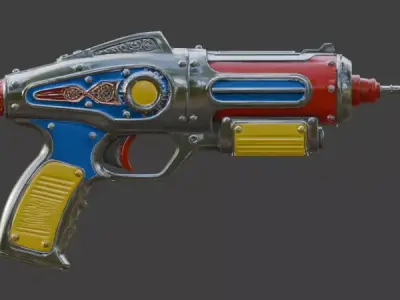 Vintage Rocket Age Particle Disintegrator 3D Model Low-poly 3D model