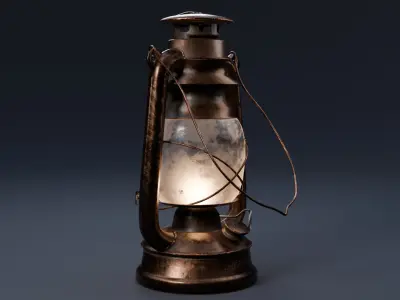 Old Kerosene Lamp 3D model