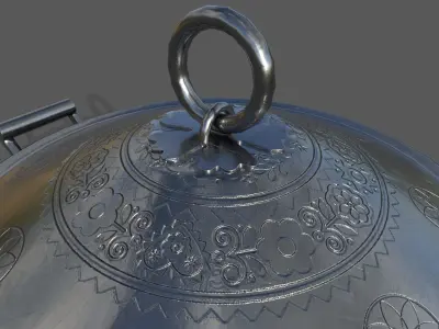 Indian Clay bank and cooking pot Low-poly 3D model