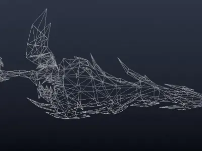 Futuristic Sword Low-poly 3D model 7