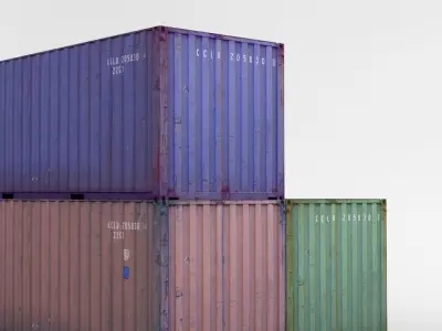 Container 02 Low-poly 3D model