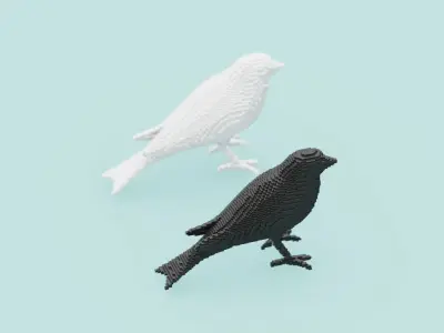 Voxel Bird Low-poly 3D model