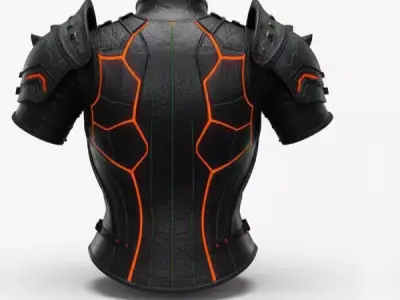 Haunted Jack O Lantern Breastplate 3D Model Cursed Chest Armor Low-poly 3D model