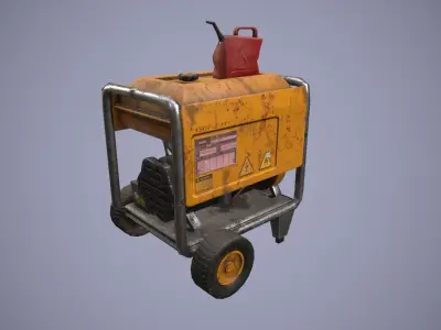 GENERATOR-GAME READY generator on wheels Low-poly 3D model