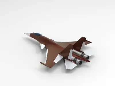 Su-35 Super Flanker type red 3D model