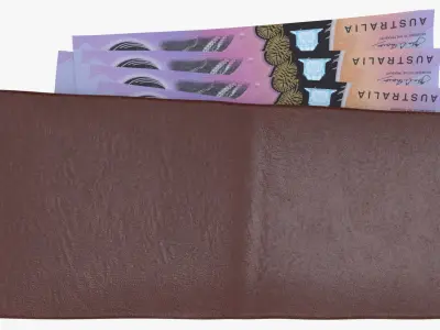 Australia 5 Dollar Wallet Money Purse 3D model