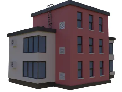 Office building Low-poly 3D model purchase