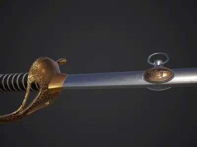 Sabre sword Low-poly 3D model purchase