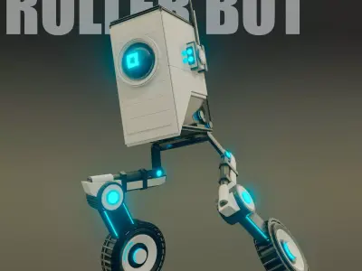 Rigged Rollor Bot 3D model