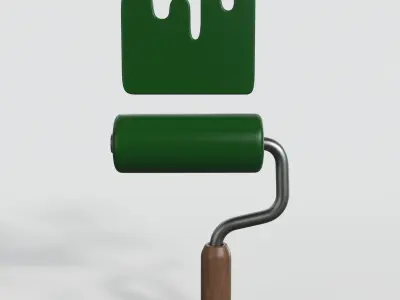 Paint Roller 3D model get