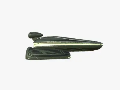 Alien Spaceship UFO H05 Dark Green - Sci Fi Spacecraft Design Free low-poly 3D model