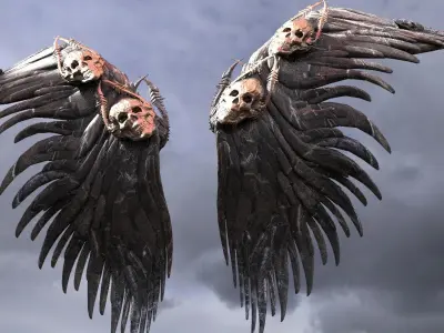 Dark Death Scythe Wings 4 3D model