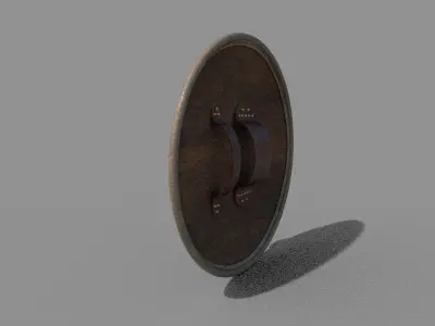 Medieval round shield 3D model