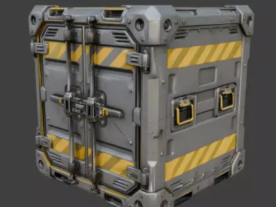 Realistic Sci-Fi Cargo Container 3D Model Low-poly 3D model