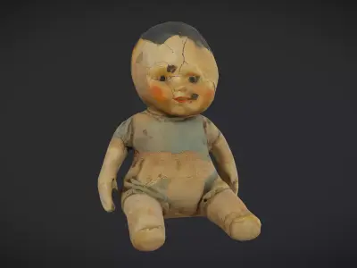 Broken Vintage Doll Low-poly 3D model