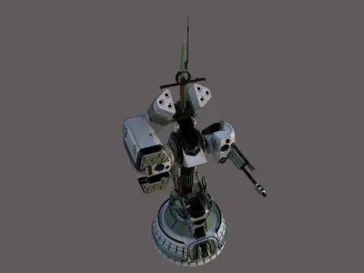 Defender Turret Low-poly 3D model