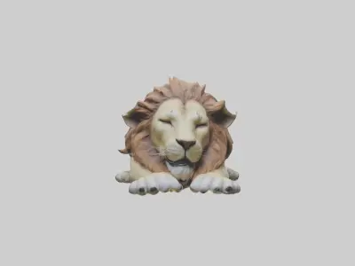 Sleeping Lion Model Low-poly 3D model