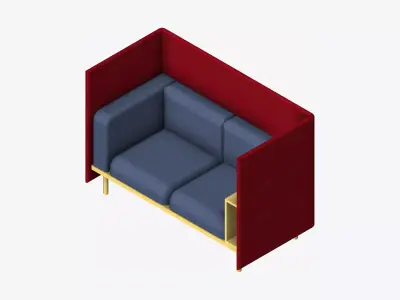 Furniture - Sofa - Contemporary - Flame - Armrest Shelf - Right Low-poly 3D model
