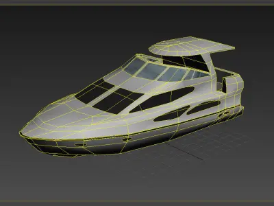 Motor Cruiser Boat 1 LOWEST Low-poly 3D model