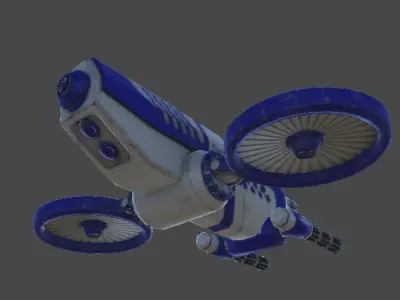 Futuristic Police Drone 02 - Unity Game Asset Low-poly 3D model
