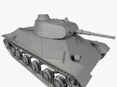 T-50 Soviet light Tank 3D model