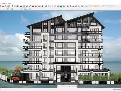 Sketchup Residential Complex 153 3D model