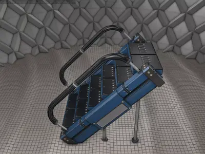 Sci-Fi Stairs - 8 - Blue Version  Low-poly 3D model