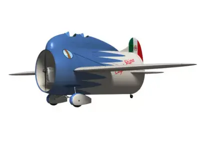 Stipa-Caproni biplane 3D model
