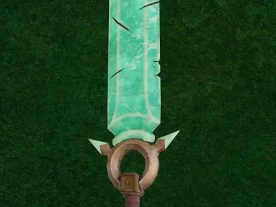 Jade Sword Low-poly 3D model