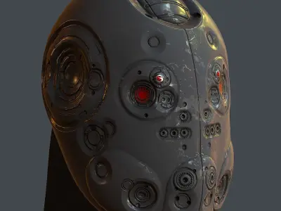 Gas mask helmet 3d model scifi Low-poly  Low-poly 3D model 78