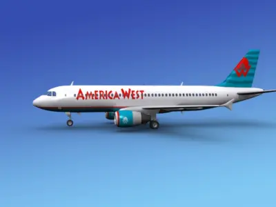 Airbus A320 America Air West 2 3D model