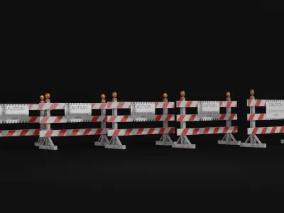 Construction Barricade Low-poly 3D model purchase