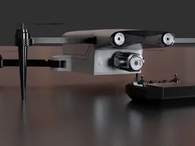 Drone Low-poly 3D model Low-poly