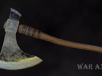Low Poly War Axe  Free low-poly 3D model