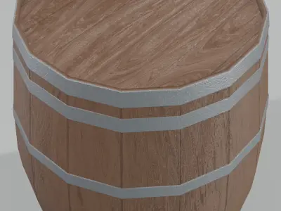Heavy Toasted Lowpoly Hogshell Barrel Low-poly 3D model
